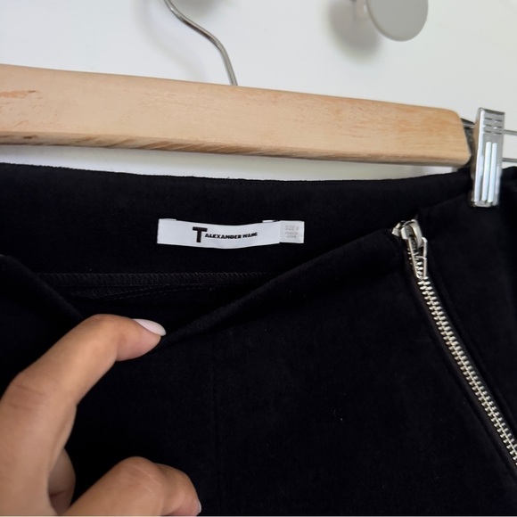 T BY ALEXANDER WANG stretch velveteen leggings black size 8 - Picture 8 of 10